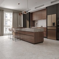 Керамогранит Terrazzo White Creative 4D цвет керамогранитной плитки Серый