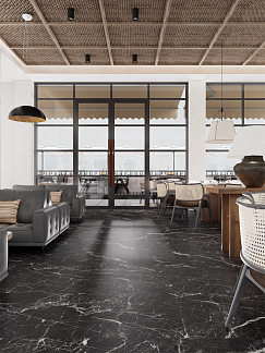 Керамогранит Calacatta Black Mat искусственный камень Natural Stone