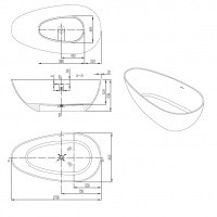 Ванна NT312 (1700) искусственный камень