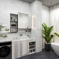 Керамогранит Cemento Bianco цвет керамогранитной плитки Серый