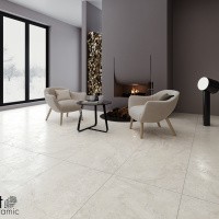 Керамогранит Travertine Bianco цвет керамогранитной плитки Бежевый