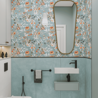 Керамогранит SKETCH ART RIVER MATT цвет керамогранитной плитки Голубой