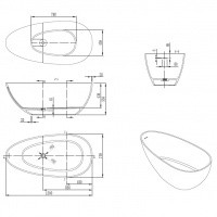 Ванна NT312 (1500) искусственный камень