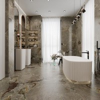 Керамогранит Stone Alpino цвет керамогранитной плитки Коричневый