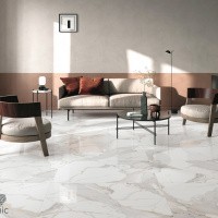 Керамогранит NTT9121P Calacatta Light Grey цвет керамогранитной плитки Белый